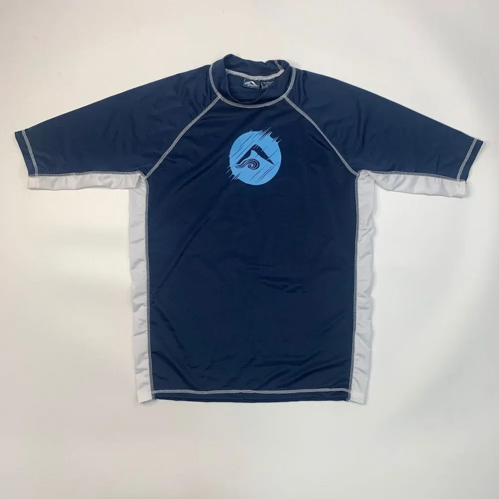 Kanu‎ Surf Rashguard Mens L Navy Surf Mercury UPF 50+ Short Sleeve Water Shirt